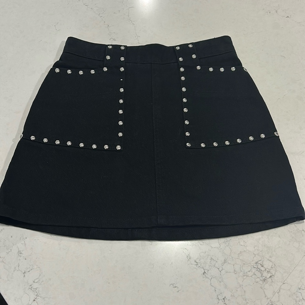 BDG Black Mini Skirt with Silver Studs